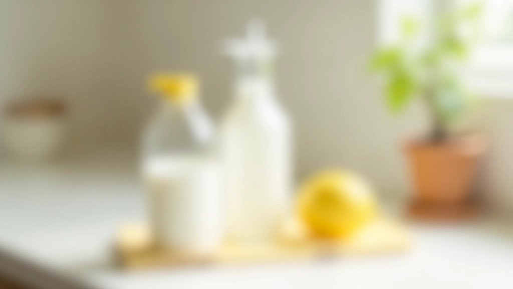 Doğal temizlik ürünleri, beyaz sirke, baking soda, limon ve organik deterjanlar