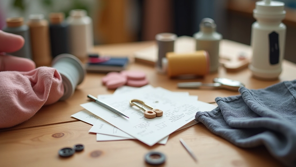 Basit onarım araçları, iğne, iplik, düğme ve çeşitli kumaş parçaları